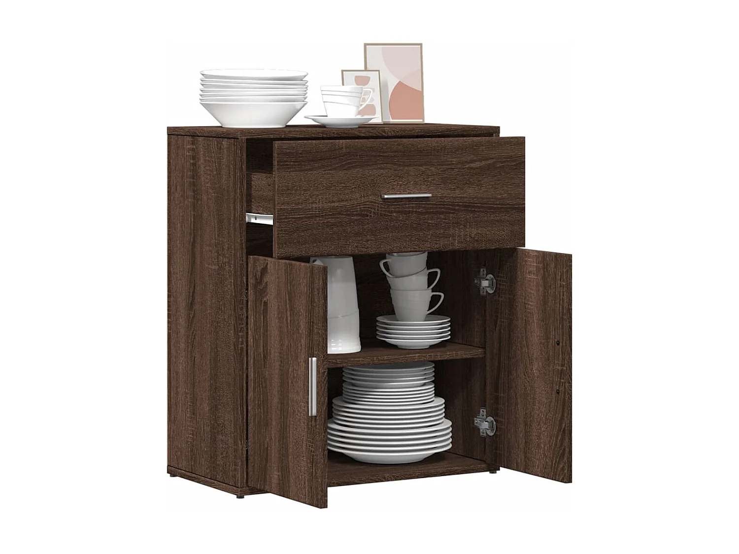 Aparador 60x31x70 cm derivados de madeira carvalho castanho