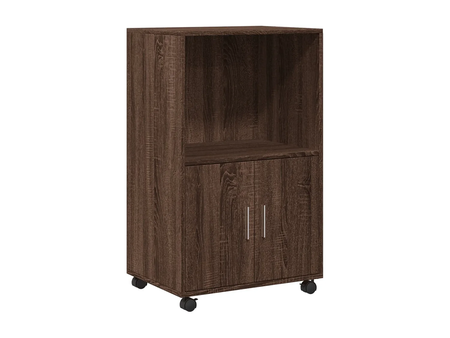 Mobiletto con Ruote Rovere Marrone 55x40x91 cm in Truciolato
