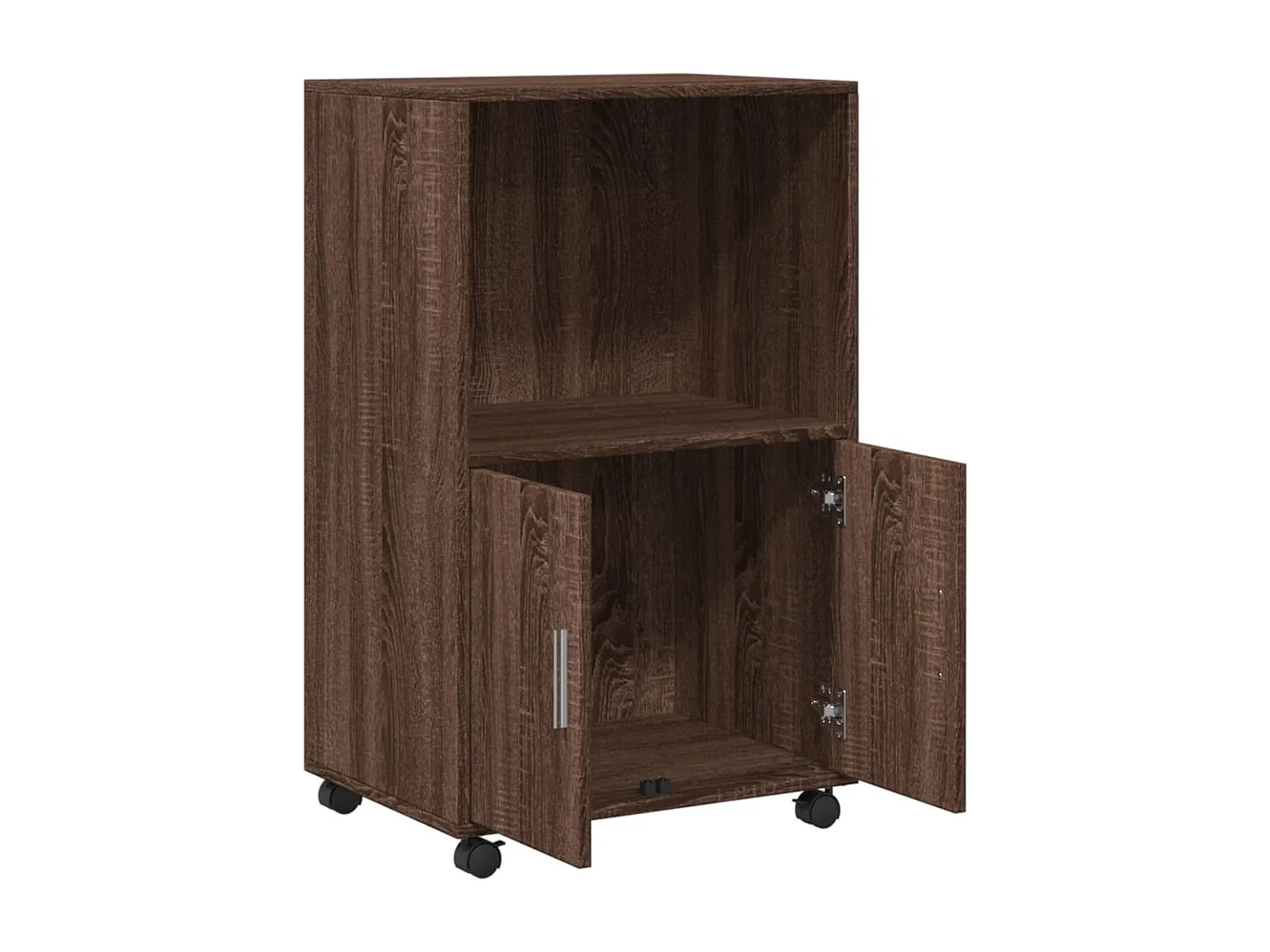 Mobiletto con Ruote Rovere Marrone 55x40x91 cm in Truciolato