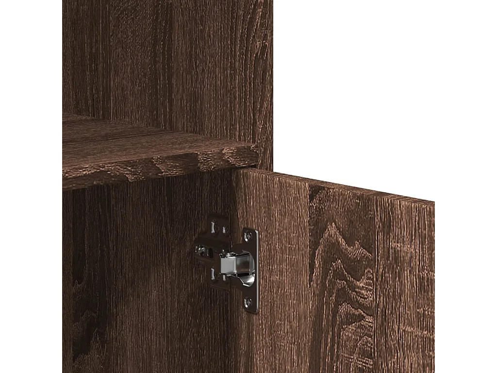 Mobiletto con Ruote Rovere Marrone 55x40x91 cm in Truciolato