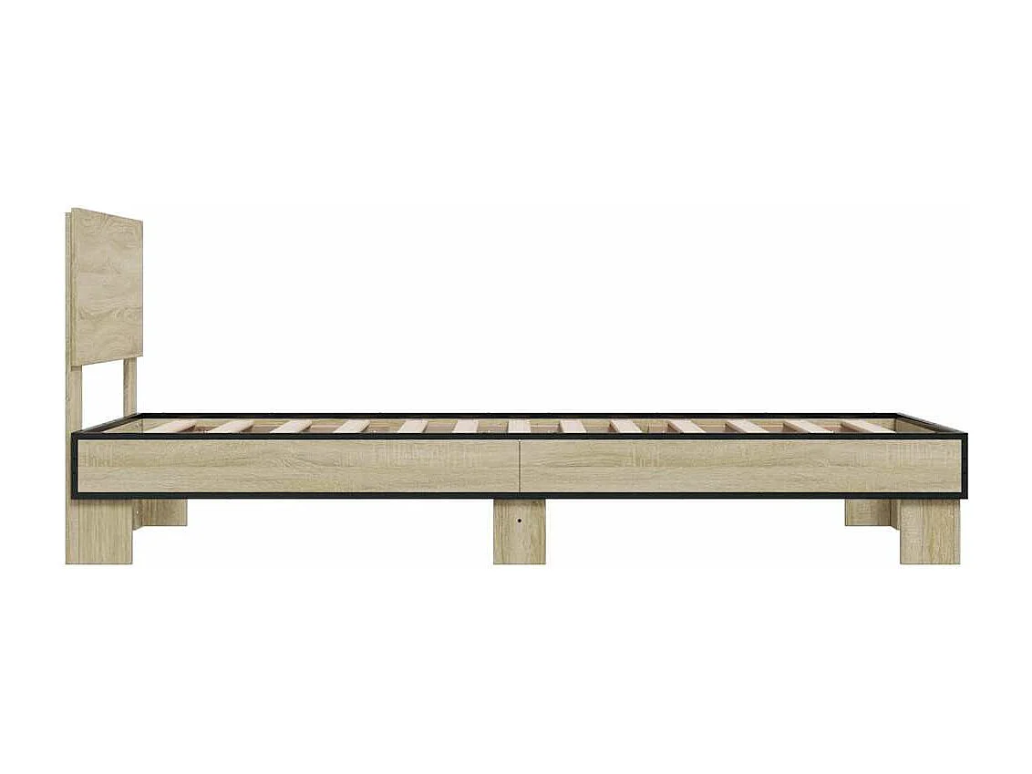 Cadre de lit sans matelas chêne sonoma 75x190 cm