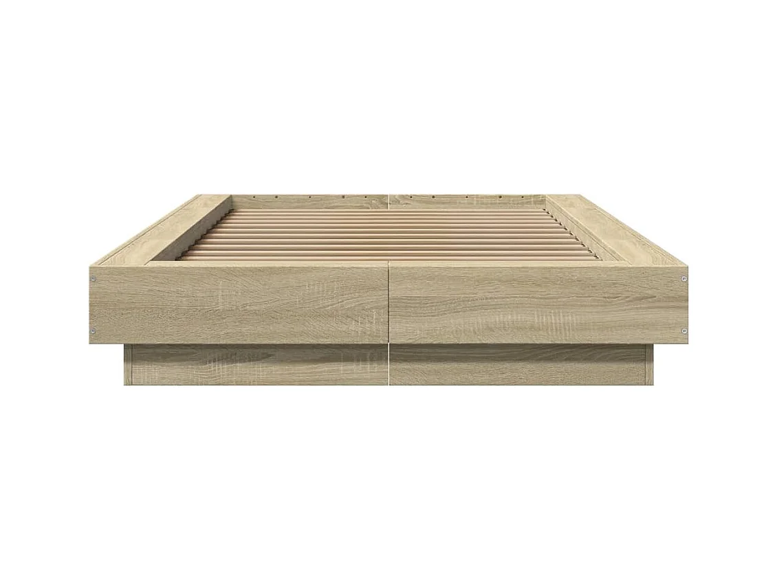 Bedframe bewerkt hout sonoma eikenkleurig 100x200 cm
