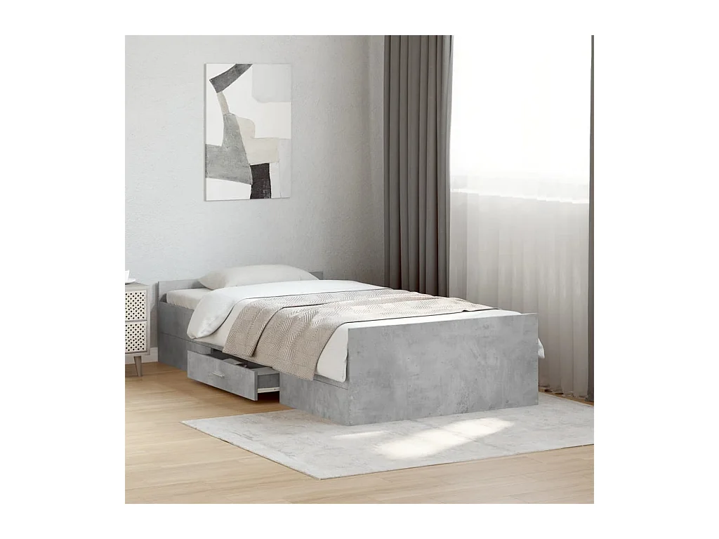 Giroletto Cassetti Grigio Cemento 75x190 cm Legno Multistrato