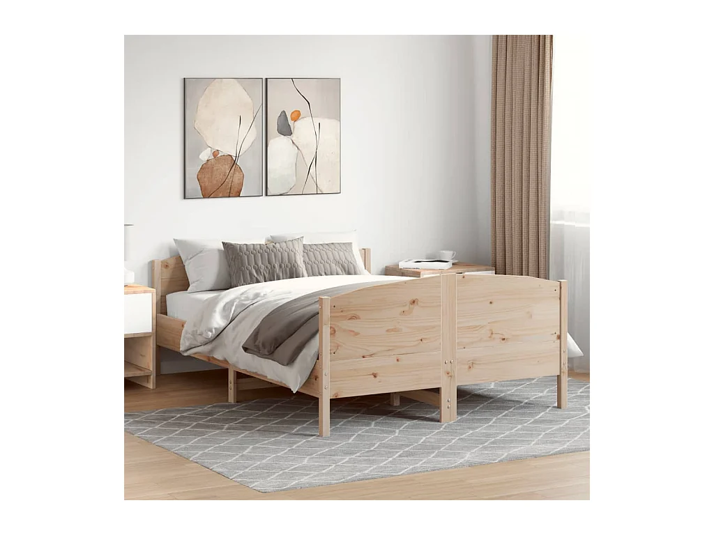 Massivholzbett ohne Matratze 135x190 cm Kiefernholz