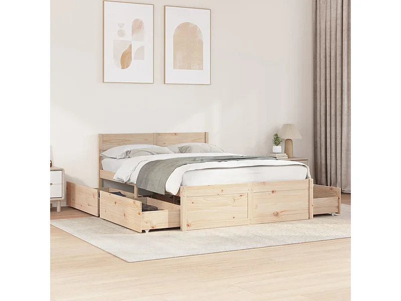 Cadre de lit sans matelas 120x190 cm bois de pin massif