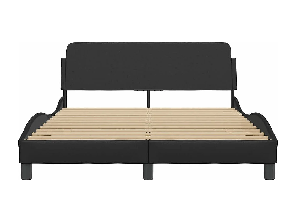 Cadre de lit sans matelas noir 120x200 cm similicuir