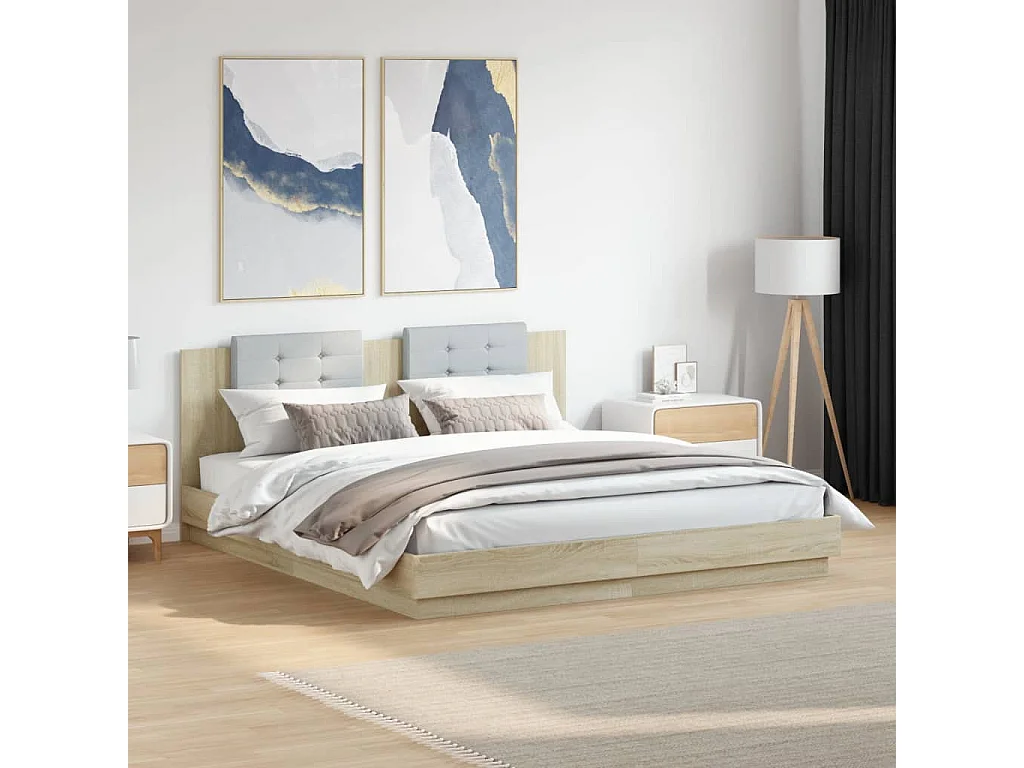 Giroletto Testiera Rovere Sonoma 180x200 cm Legno Multistrato