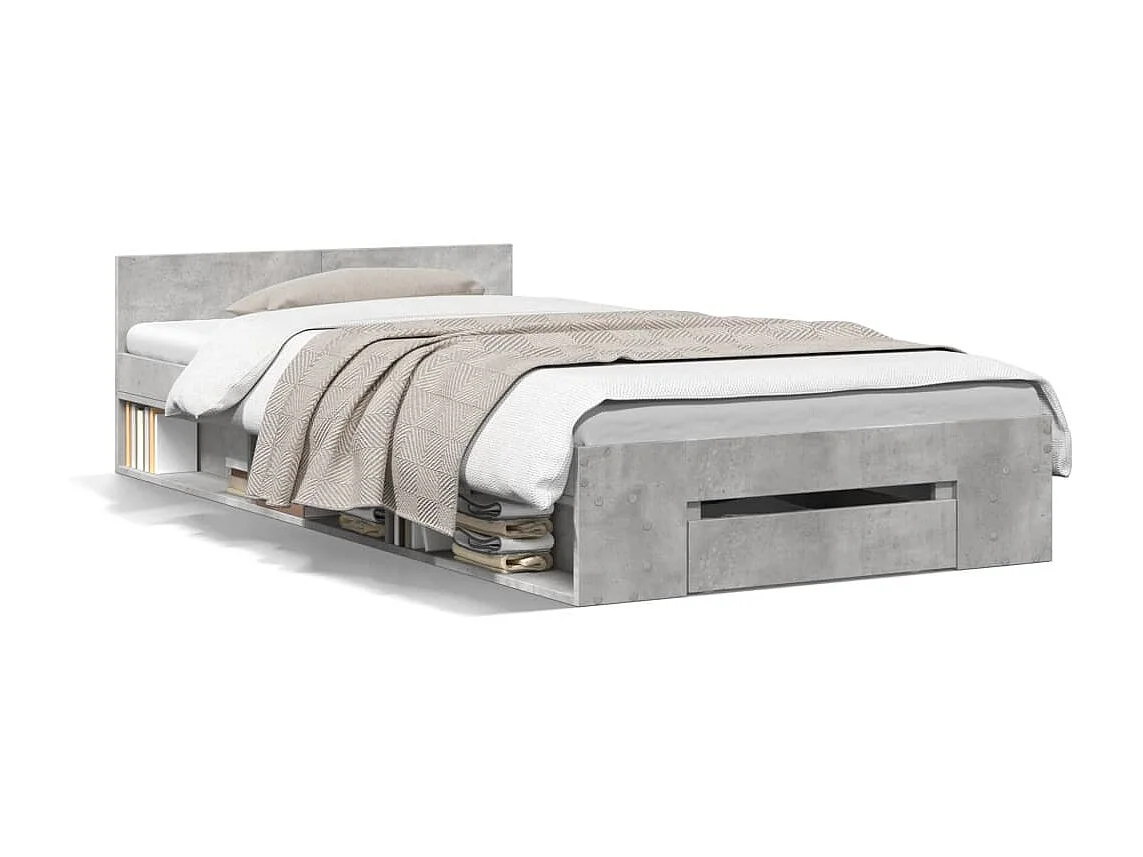 Giroletto Cassetto Grigio Cemento 90x200 cm Legno Multistrato