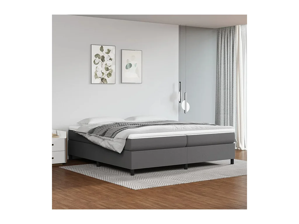 Bedframe kunstleer grijs 200x200 cm