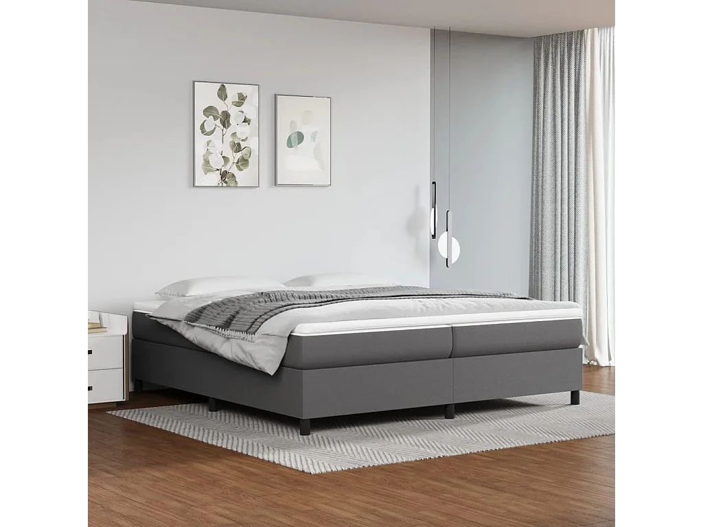 Estrutura de cama 200x200cm couro artificial cinzento