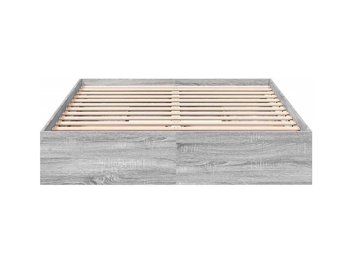 Cadre de lit avec tiroirs sans matelas sonoma gris 150x200 cm