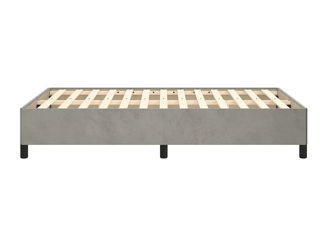 Cadre de lit sans matelas gris clair 120x190 cm velours