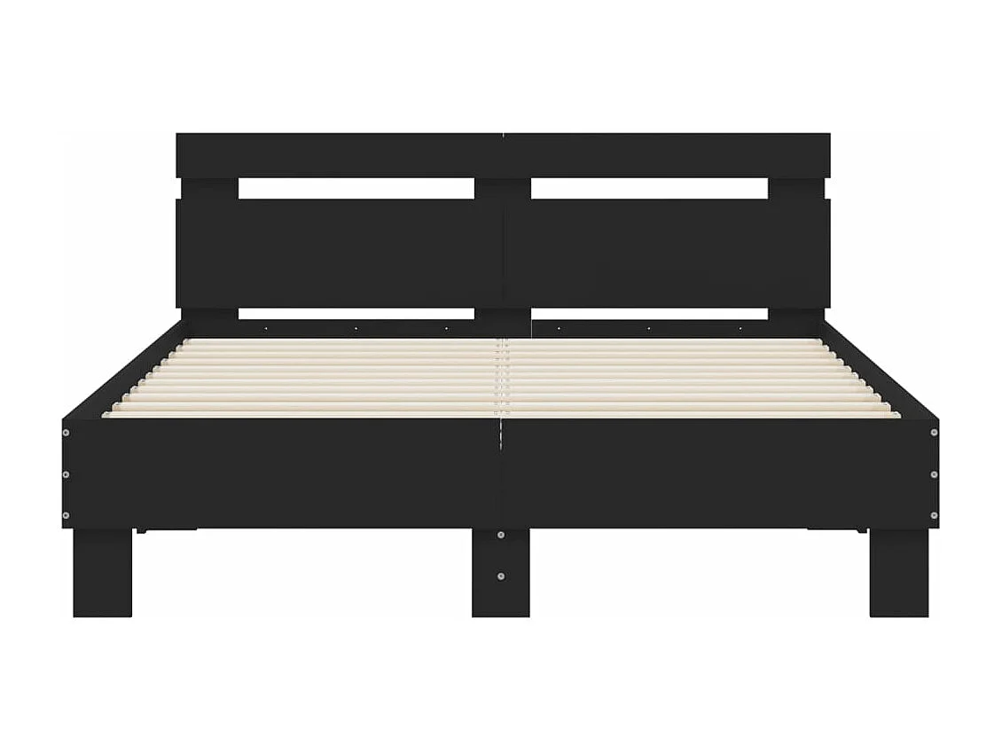 Cadre de lit sans matelas noir 135x190 cm