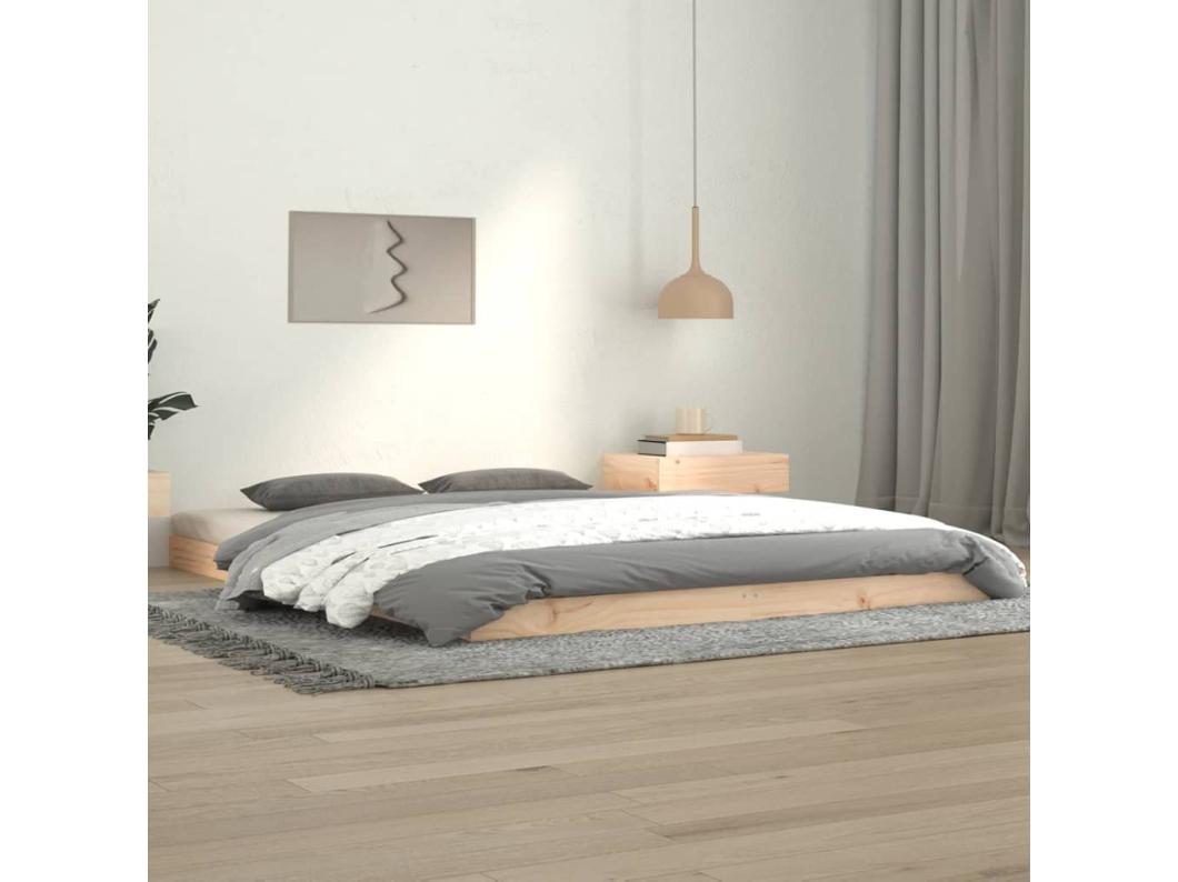 Estrutura de cama 140x190 cm madeira de pinho maciça