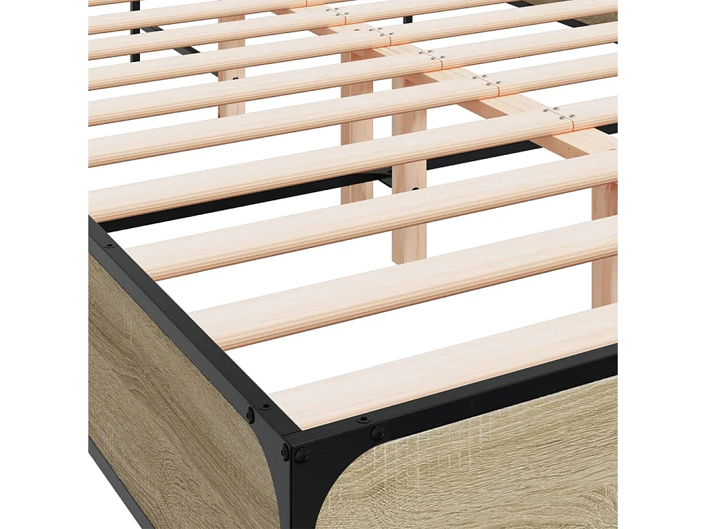 Cadre de lit sans matelas chêne sonoma 120x190 cm