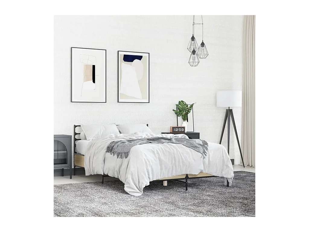 Cadre de lit sans matelas chêne sonoma 120x190 cm
