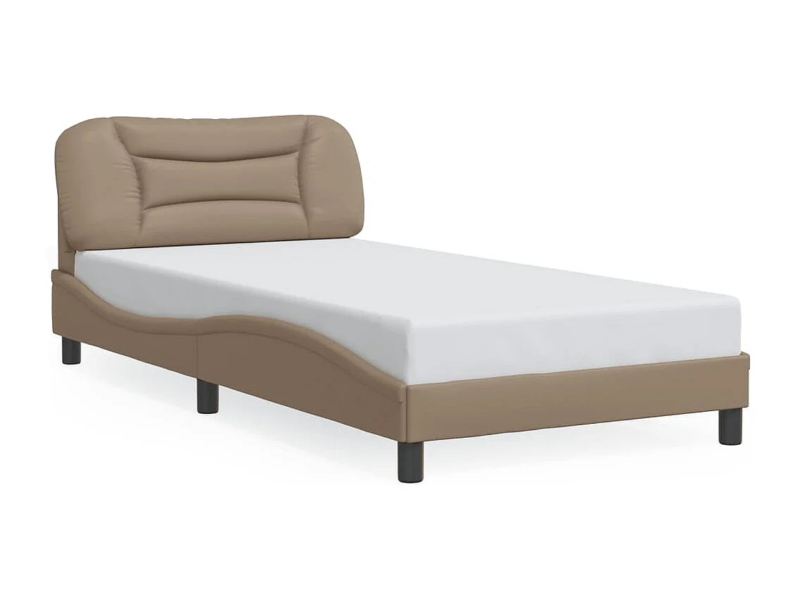 Cadre de lit sans matelas cappuccino 100x200 cm similicuir
