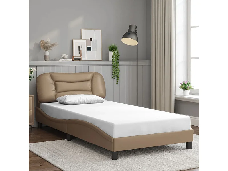 Cadre de lit sans matelas cappuccino 100x200 cm similicuir