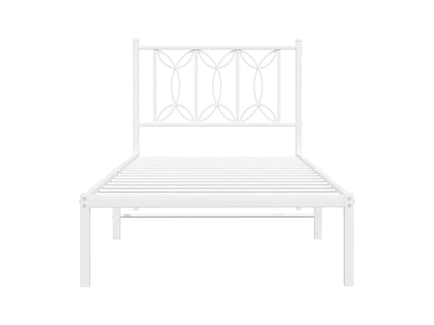 Bedframe met hoofdbord zonder matras metaal wit 75x190 cm