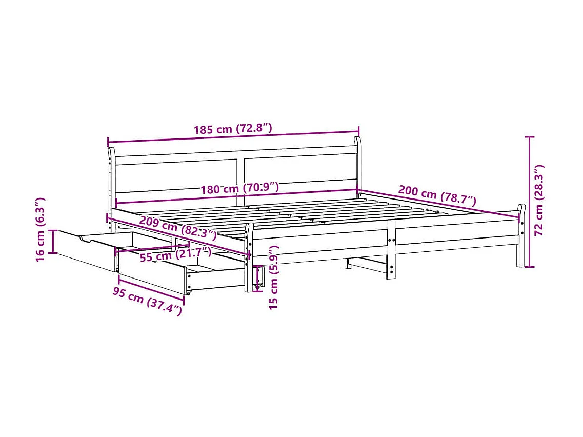 Giroletto Grigio Cemento 90x190 cm in Legno Multistrato