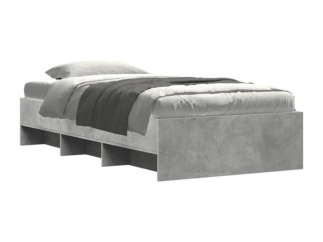 Estructura de cama madera de ingeniería gris hormigón 90x190 cm
