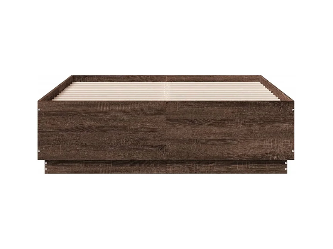 Bedframe bewerkt hout bruin eikenkleur 140x190 cm