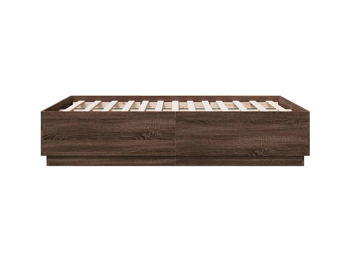 Bedframe bewerkt hout bruin eikenkleur 140x190 cm