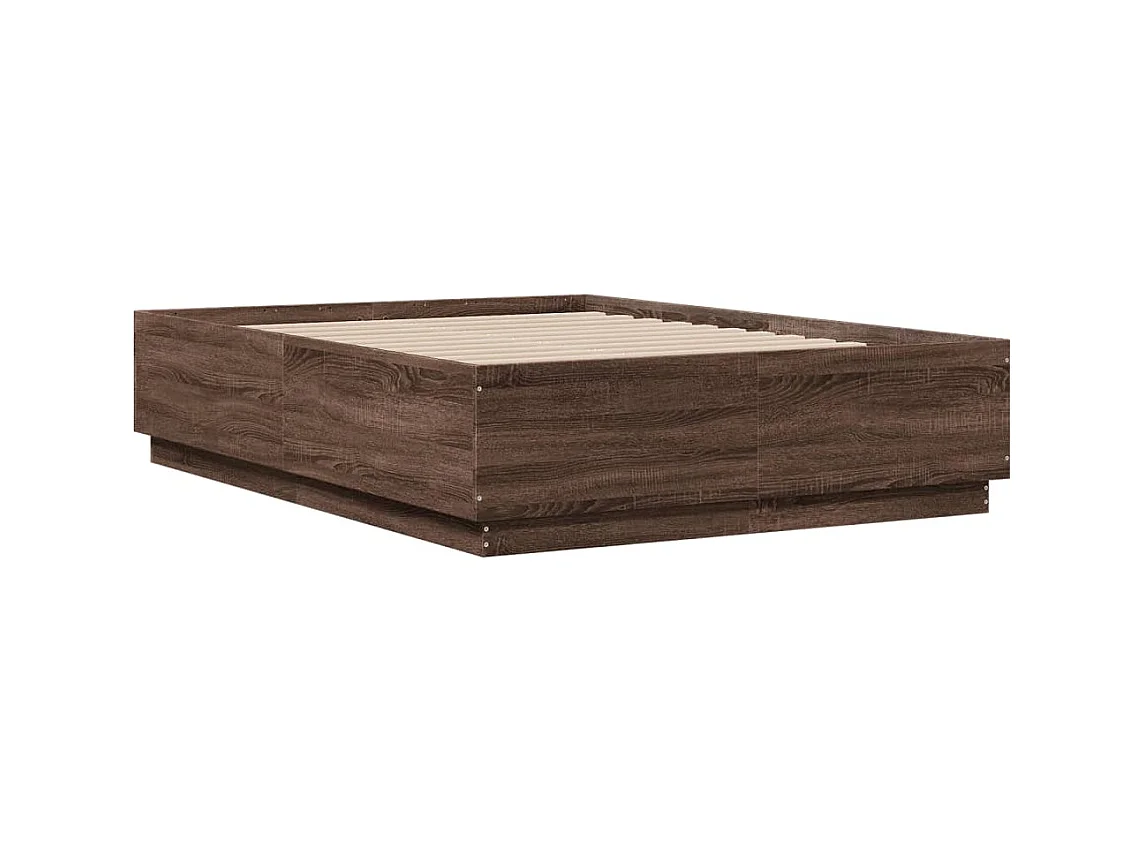 Bedframe bewerkt hout bruin eikenkleur 140x190 cm