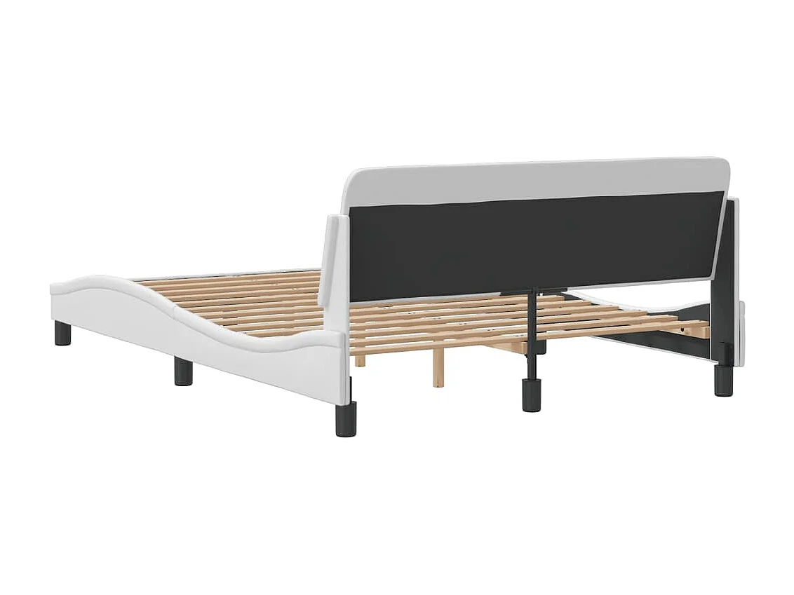 Cadre de lit sans matelas blanc 140x190 cm similicuir