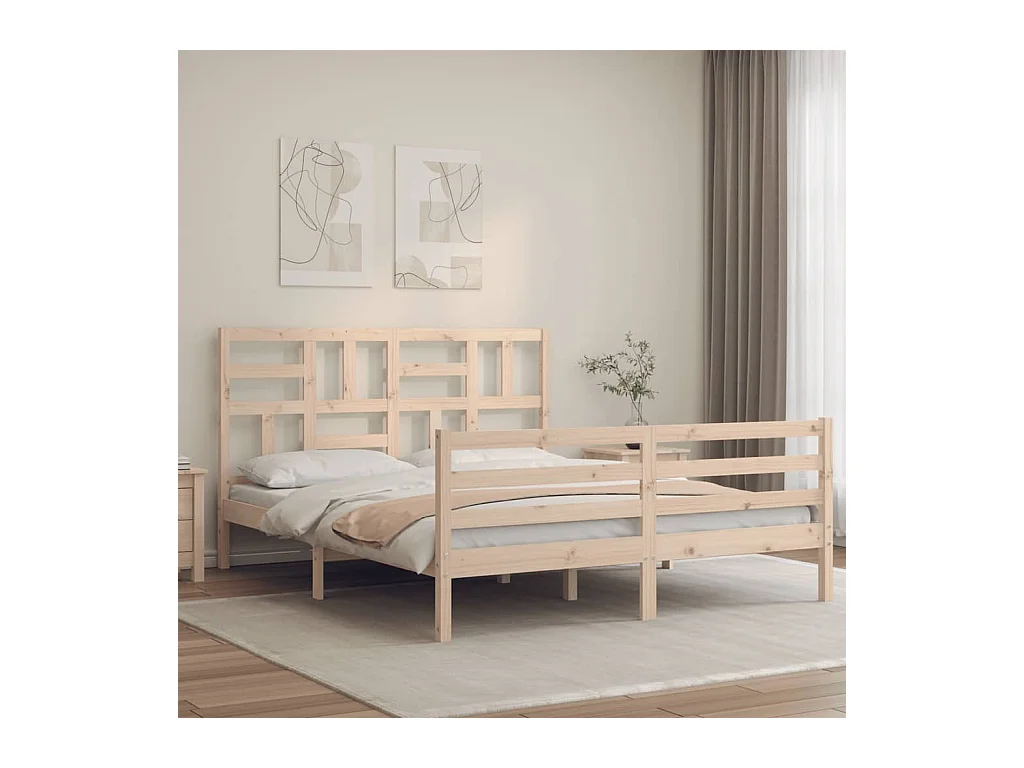 Giroletto con Testiera King Size in Legno Massello
