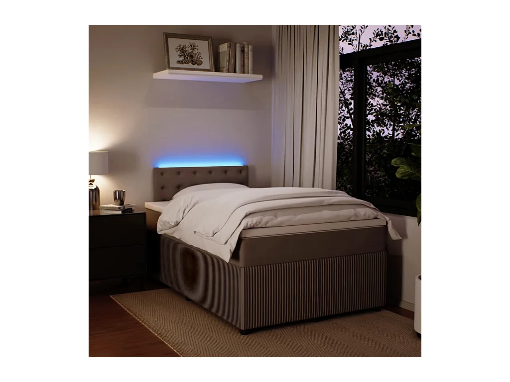 Sommier à lattes de lit et matelas Gris clair 120x200cm Velours