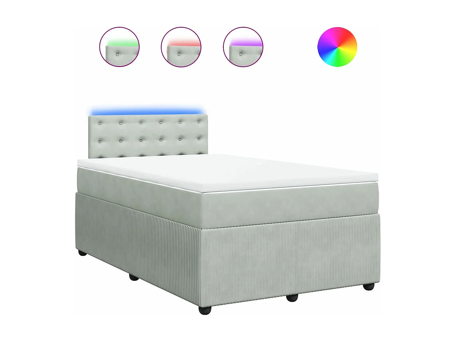 Boxspringbett mit Matratze Hellgrau 120x200 cm Samt