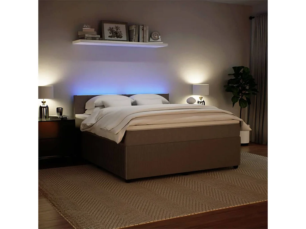 Boxspring met matras fluweel lichtgrijs 180x200 cm