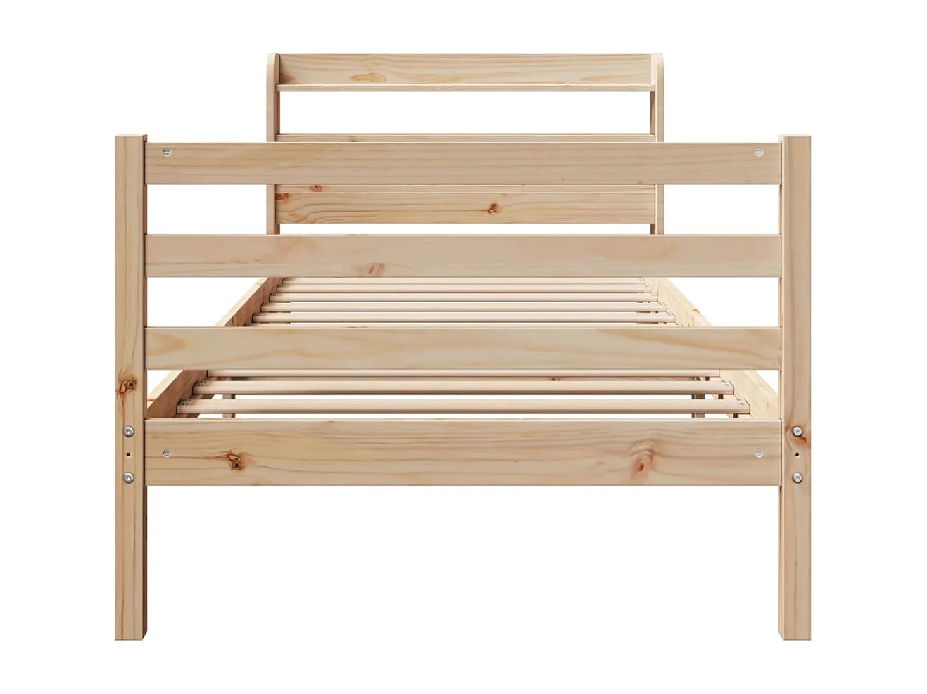 Giroletto con Testiera 75x190 cm in Legno Massello di Pino