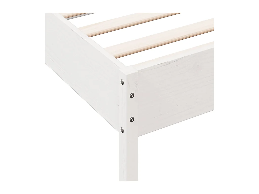 Bedframe zonder matras massief grenenhout wit 140x200 cm