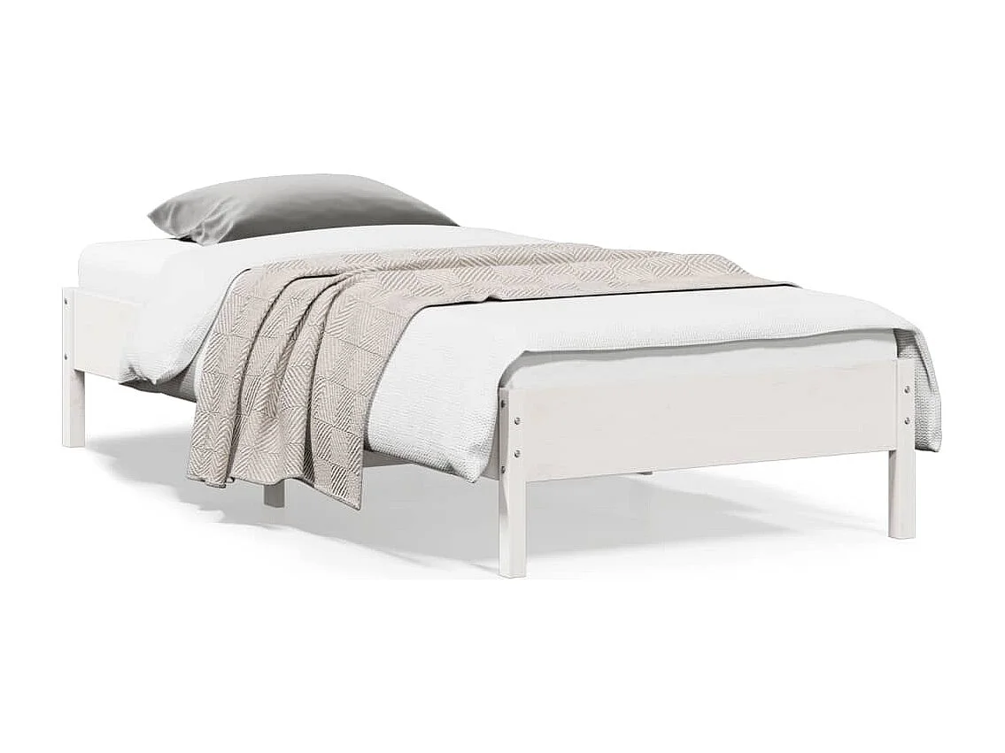 Cadre de lit sans matelas blanc 100x200 cm bois de pin massif
