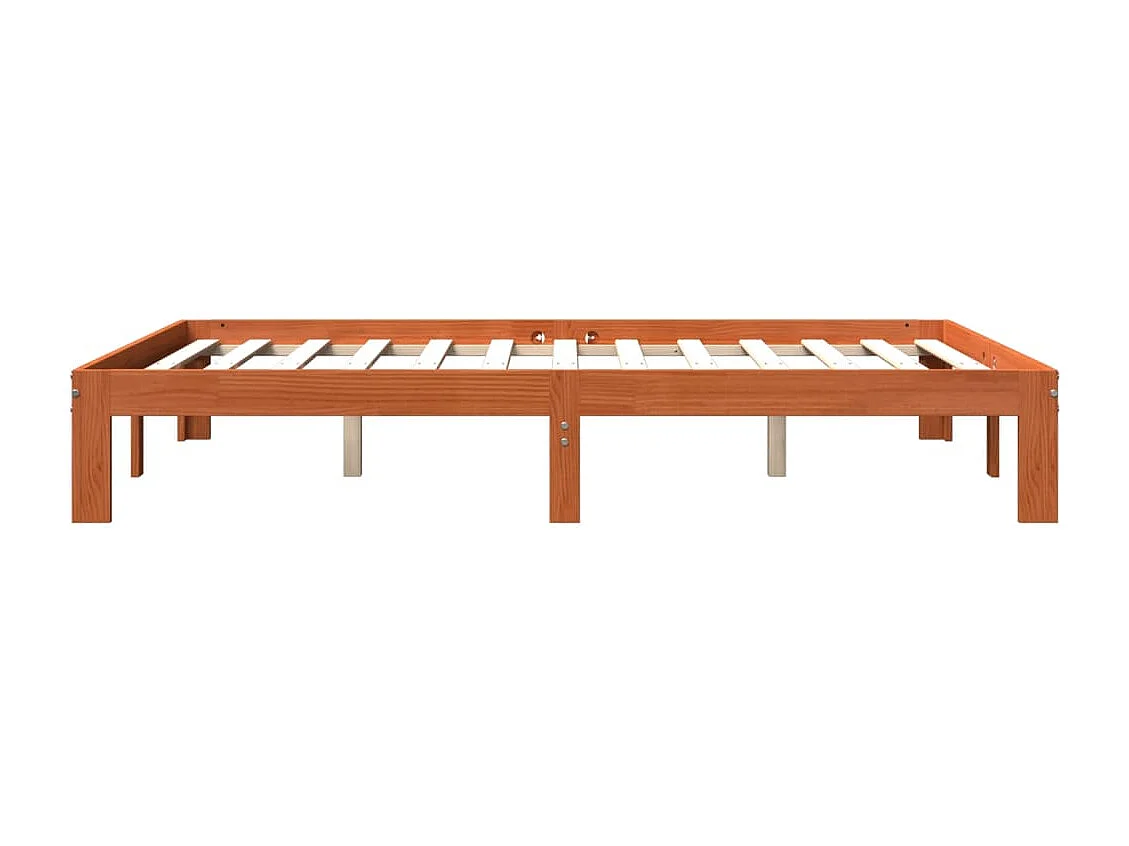 Estructura de cama sin colchón madera maciza marrón 135x190 cm