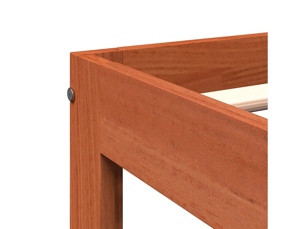 Cadre de lit sans matelas cire marron 135x190cm bois pin massif