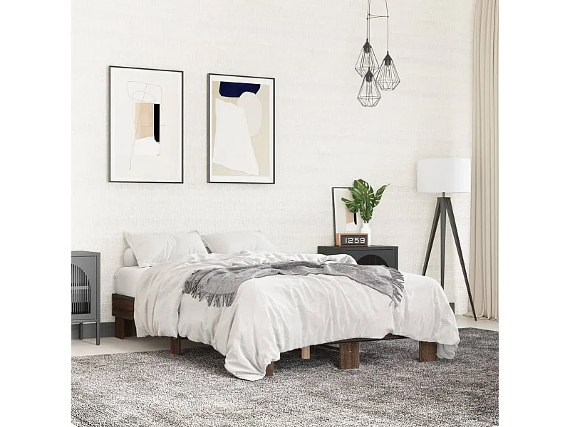 Cadre de lit sans matelas chêne marron 120x190 cm