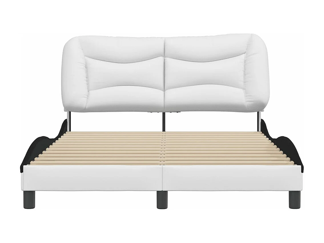 Giroletto con Testiera Bianco e Nero 140x190 cm in Similpelle