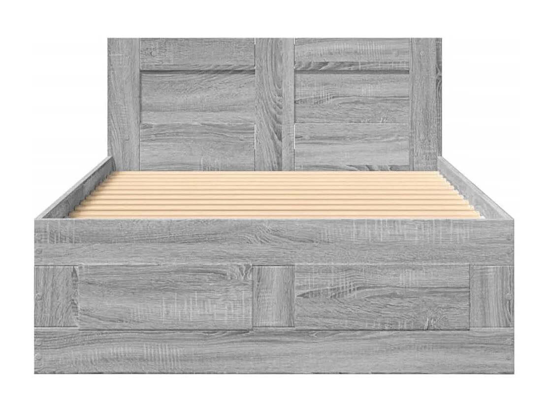 Cadre de lit et tête de lit sans matelas sonoma gris 90x190 cm