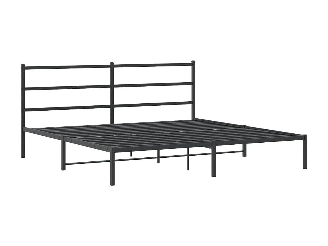 Giroletto con Testiera in Metallo Nero 200x200 cm