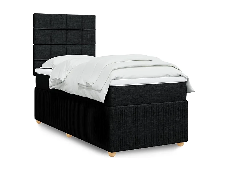 Boxspring met matras stof zwart 80x200 cm