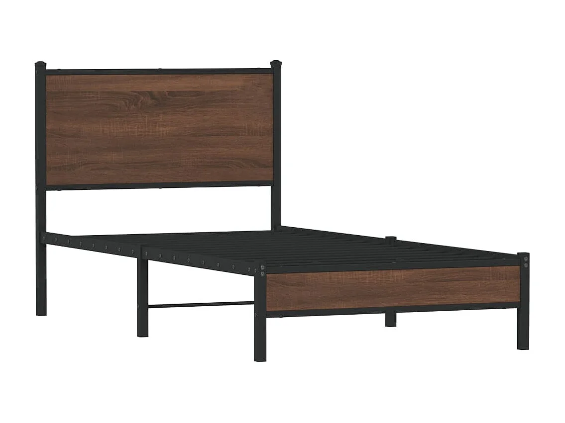 Giroletto senza Materasso in Metallo Rovere Marrone 90x200 cm