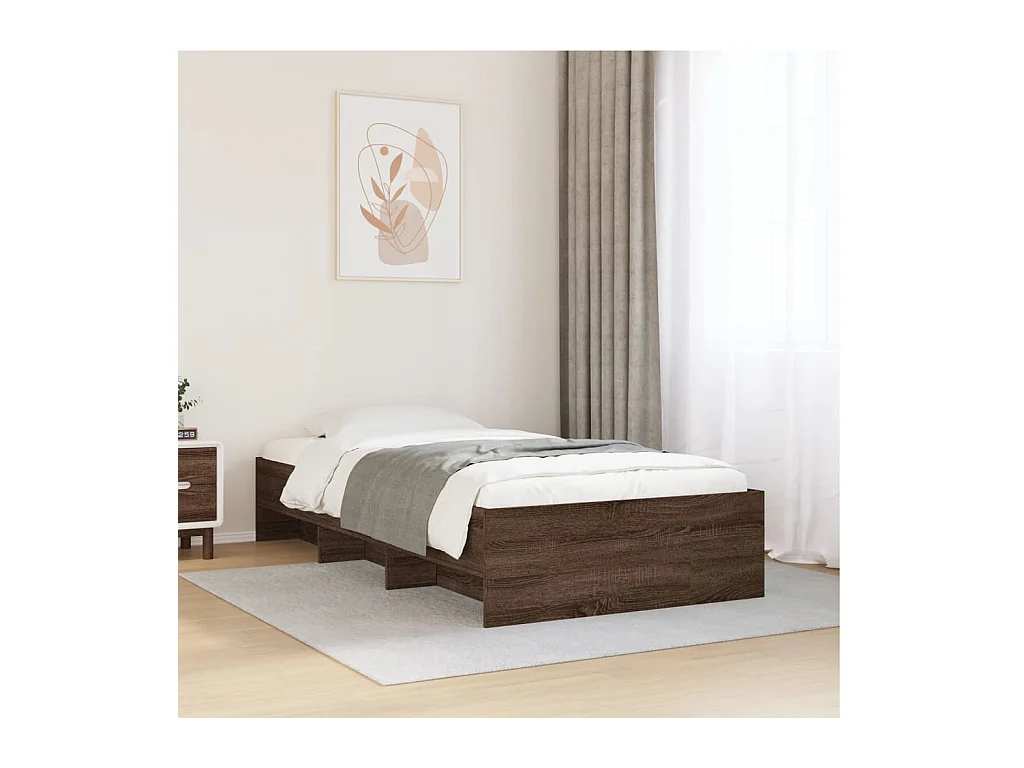 Giroletto senza Materasso Rovere Marrone 90x200cm in Truciolato