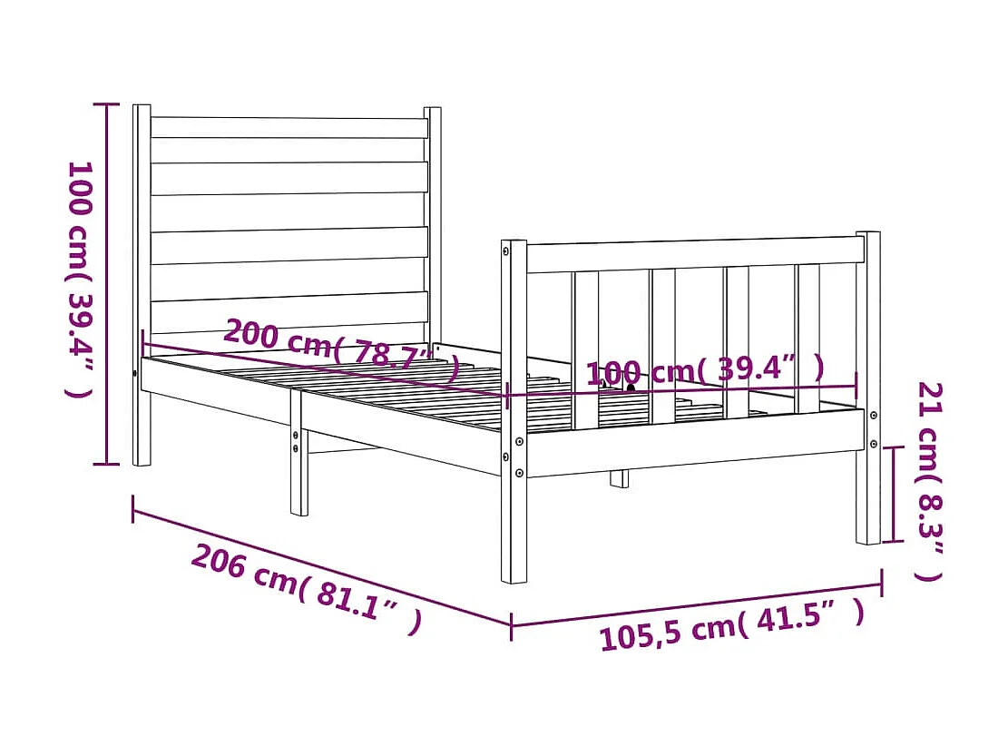 Cadre de lit avec tête de lit sans matelas cappuccino 140x190cm