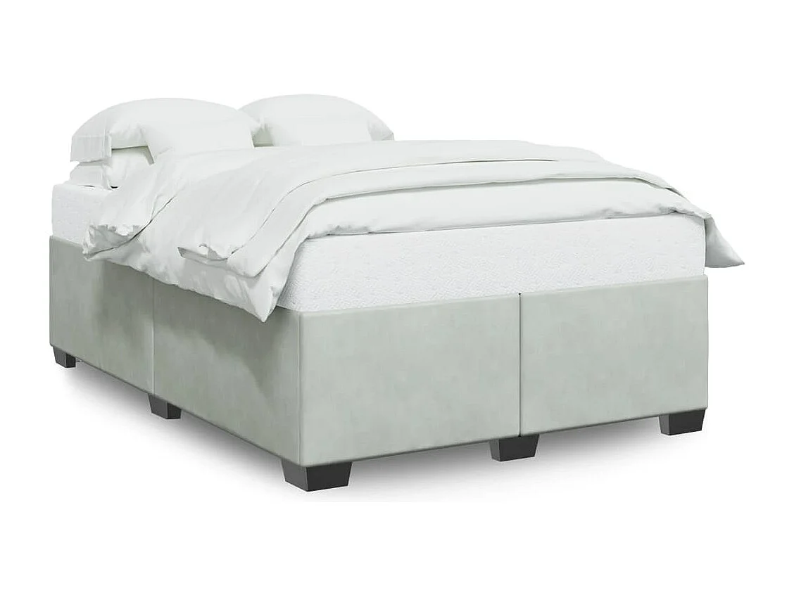 Estructura de cama sin colchón terciopelo gris claro 140x190 cm