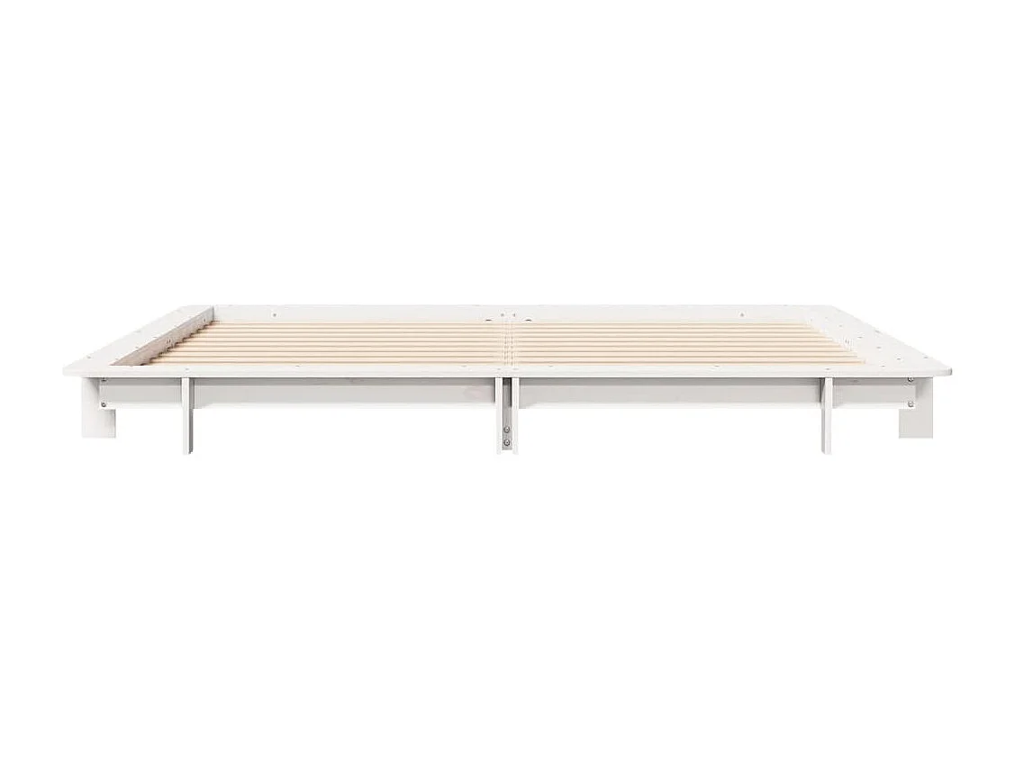 Cadre de lit sans matelas blanc 180x200 cm bois massif de pin