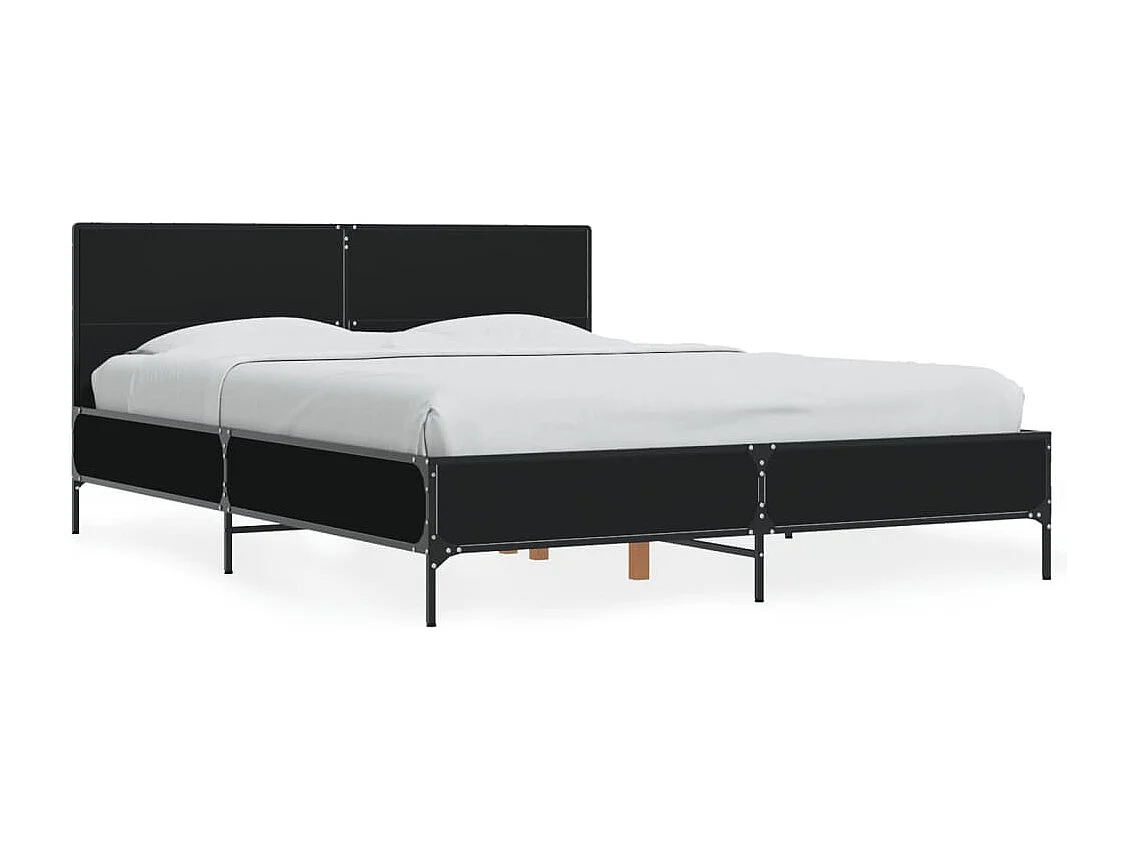Cadre de lit sans matelas noir 120x190 cm