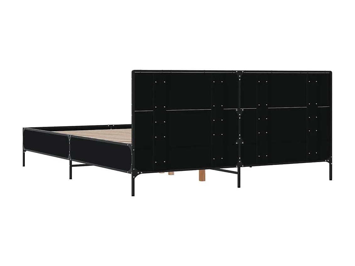 Cadre de lit sans matelas noir 120x190 cm
